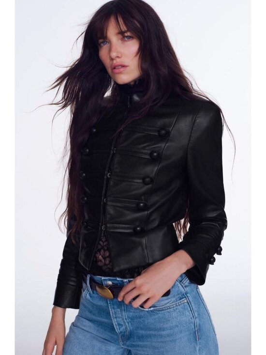 Zara Jackets & Blazers - ZARA 100% LEATHER FROG FASTENING JACKET ZW COLLECTION 5479/243/800